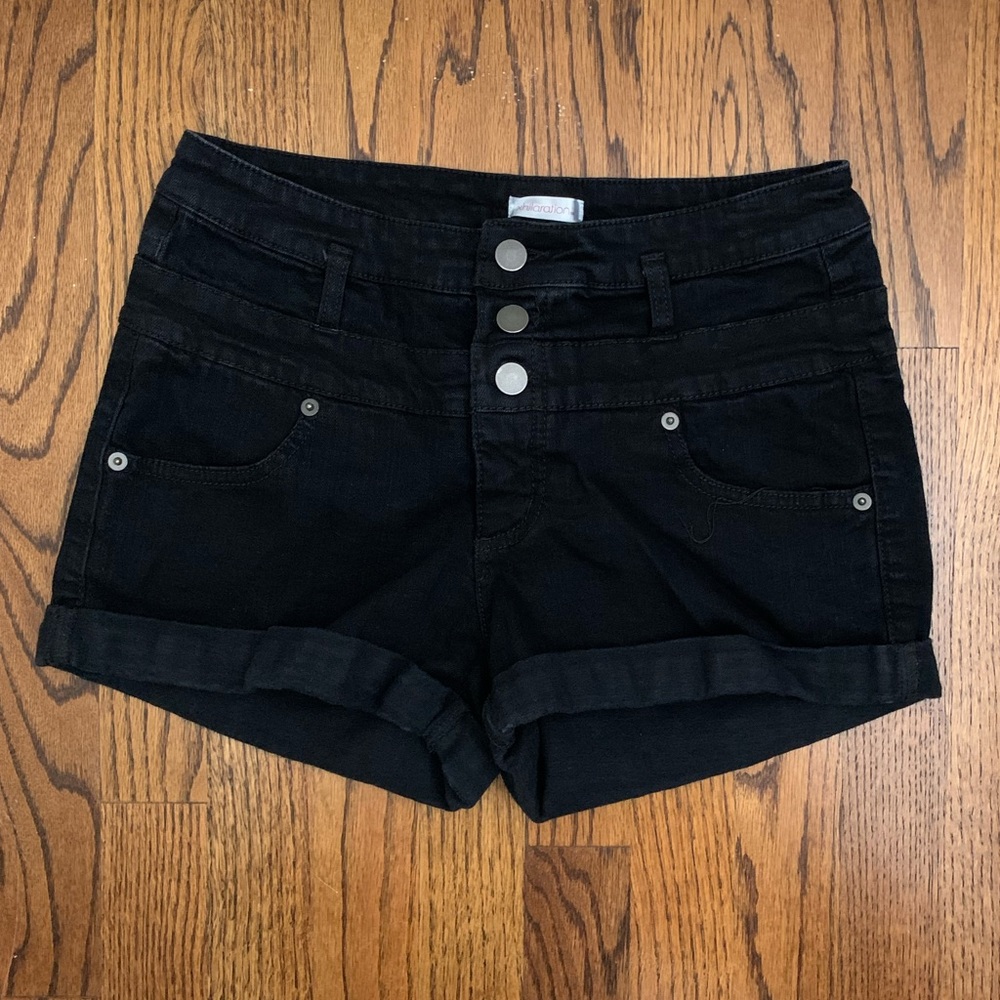 black high wasted shorts